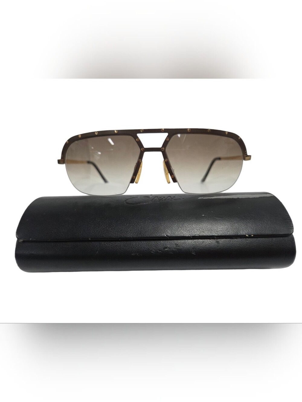 Cazal Brown Gradient Aviator Sunglasses